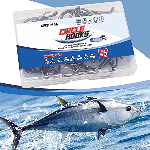 Image of Circle-Hooks-Fishing-Equipment-Octopus-Hooks-Saltwater-50 Pack #1 -12 /0