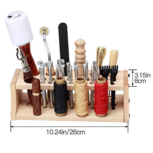 UOOU Leathercraft Hand Tools Kit with Instructions,Leathercraft Working Tools,Stamping Set,Prong Punch,Hand Sewing Stitching, for DIY Leather Working and Saddle Making
