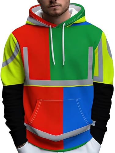 Image of LuzoyaoLZY Men's Casual Hooded Sweatshirt Safety Vest Tattoo Celtic Wolf Skull Viking Deer Print Streetwear Pullover Tops