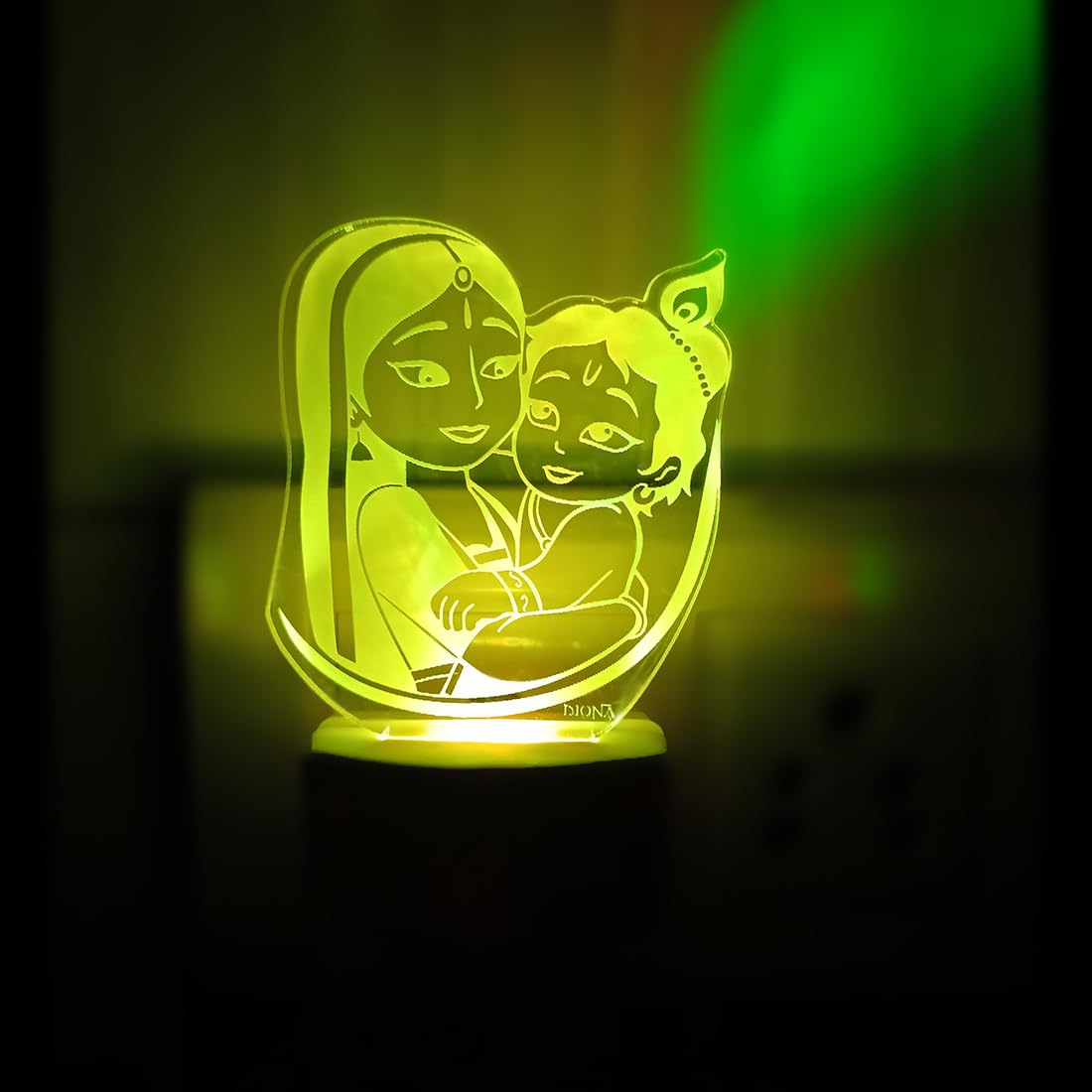 DIONA Night lamp Yashoda Krishna LED 3D Illusion Multi Color Changing Light for Bedroom, Kids Room, Temple, Festival Gifts, Corporate Gift