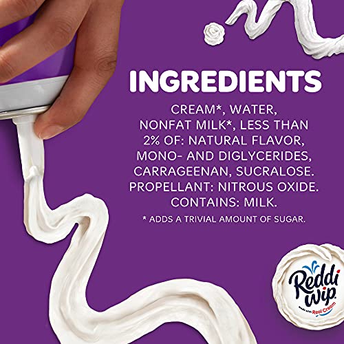 Image of Reddi-wip Zero Sugar Whipped Topping Made with Real Cream, Keto Friendly, 6.5 oz. Spray Can