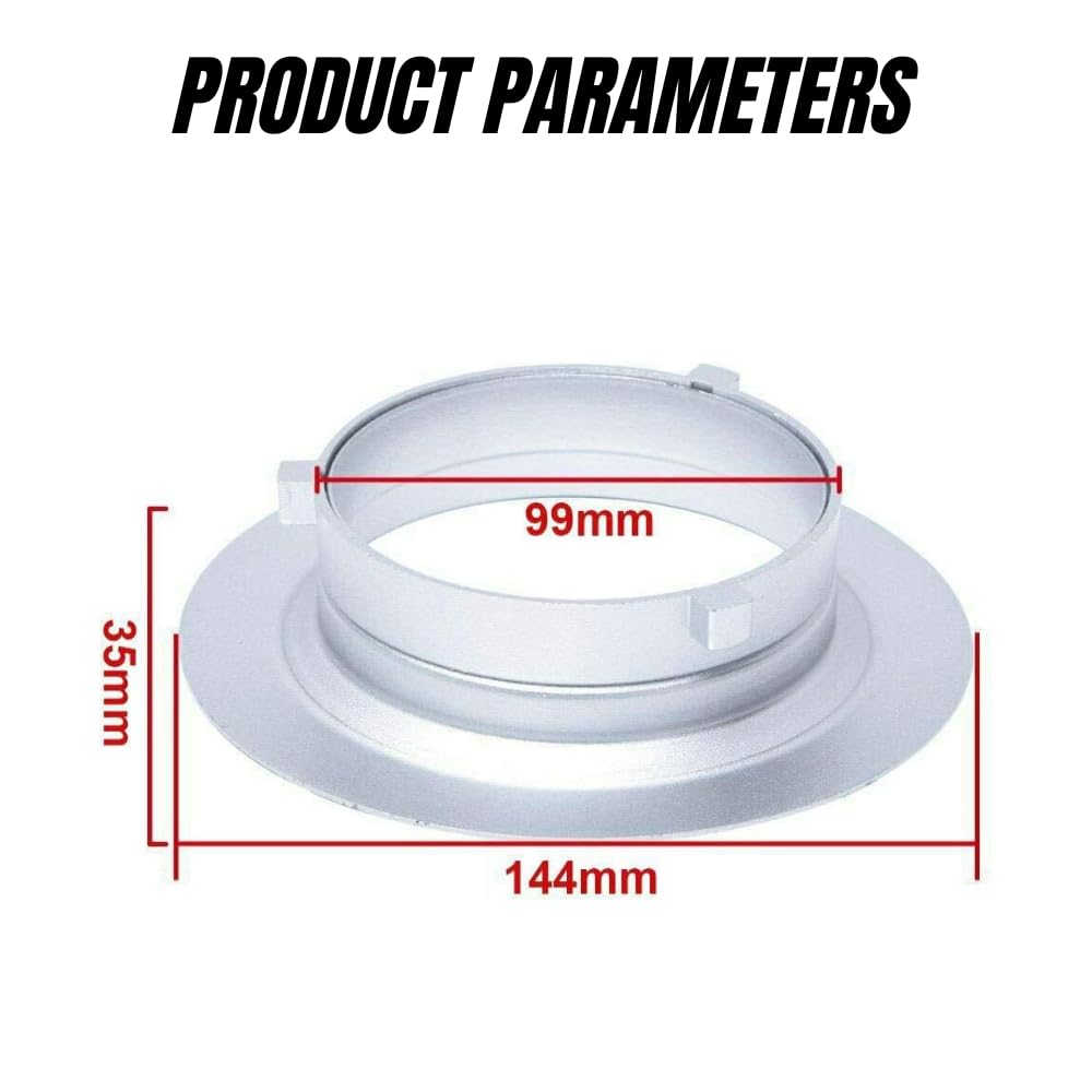 Fotoconic 144 mm/14,5 cm de diamètre Speed Ring adaptateur Bride Speedring Boîte à lumière Boîte à lumière pour flash/Bowens S monobloc