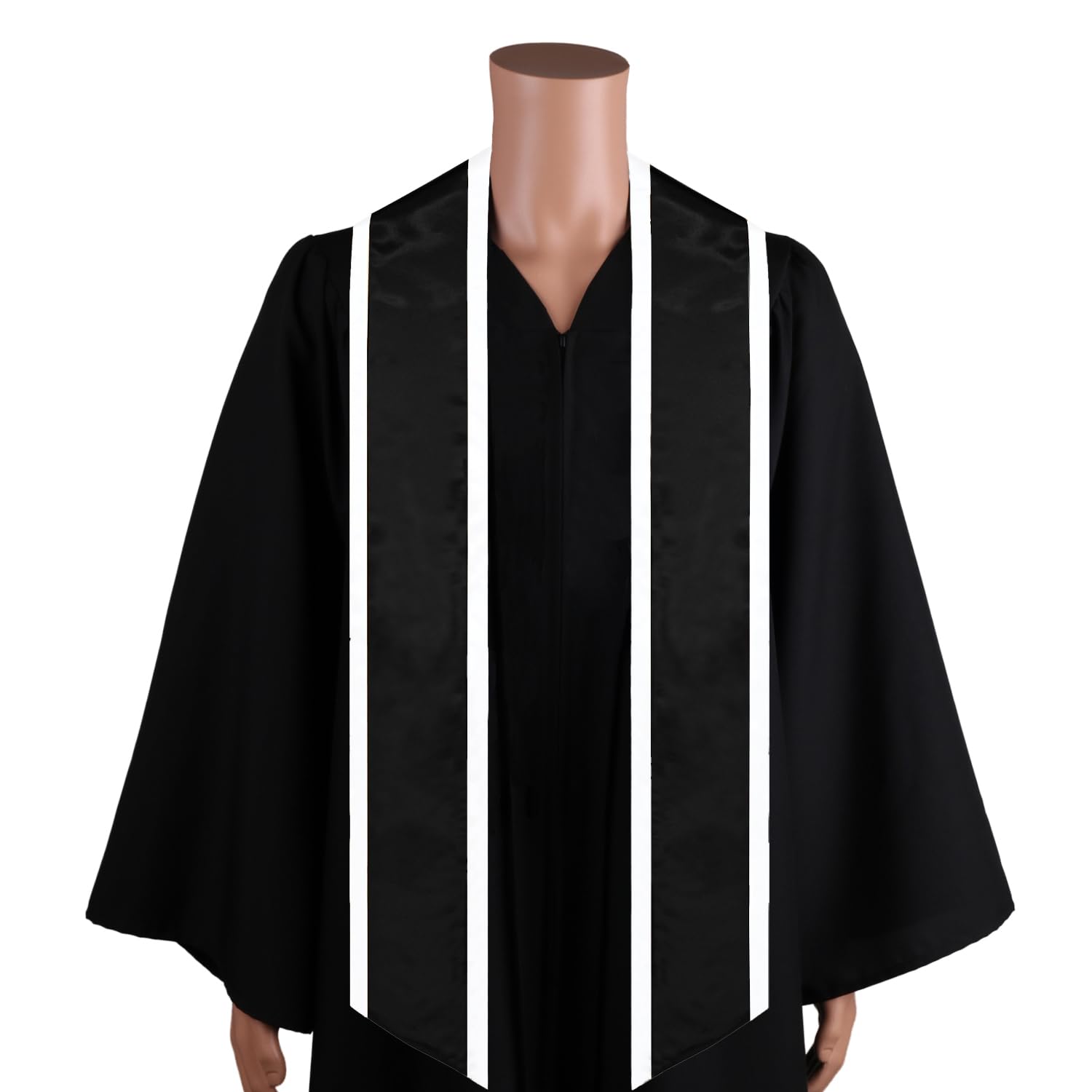 GradClassical Plain Graduation Stole Angled End With Trim Unisex Adult 72