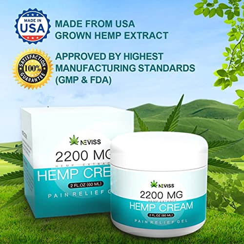 Neviss Organic Hēmp Cream 2200 Mg - 2 Fl Oz For Muscles, Hips, Joints, Neck, Back, Elbows, Fingers, Hands, And Knees, 100% Natural, Made In Usa (1 Pack) #TOP6
