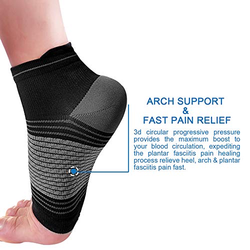 Plantar Fasciitis Socks Women Men (2 Pairs) For Achilles Tendonitis Relief With Arch Support, Plantar Fasciitis Support Brace For Flat Feet Ankle Heel Support, Relieve Arch Pain. Black Xl #TOP2