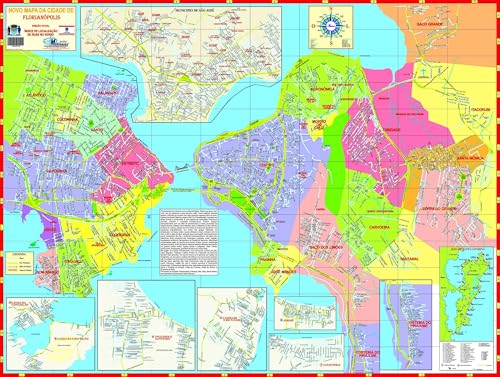 MAPA/POSTER DA CIDADE DE FLORIANÓPOLIS - DIMENSÕES: LARGURA 117 CM X ALTURA 89 CM.