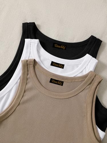 Image of Toochki Top for Women | Spandex Crop Tops | Black White Beige Grey | Short | Western | Pack of 3 Combo