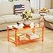 solaround Acrylic Nightstand Side Table Modern Design Clear Home Decor Display End Table for Living Room (Orange)
