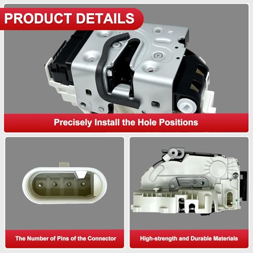 Image of 4 Pins Rear Right Passenger Side Door Latch Lock Actuator Compatible with Dodge Durango /Jeep Grand Cherokee 2011-2020,Replace for 4589922AD, 4589922AF, 4589922AG,4589922AH