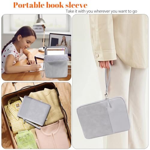 Capa para livros com zíper, 23 x 28 cm, capa protetora lavável para livros, capa dura para amantes d