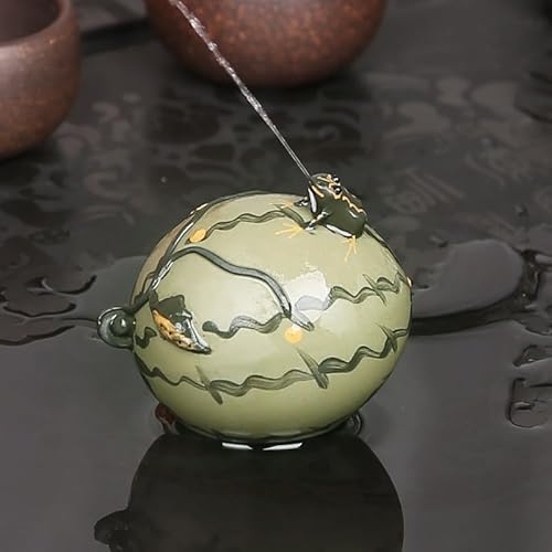 Hormsdar Rana de té de agua en aerosol, bonita estatua de calabaza de arcilla morada, decoración de bandeja de té de Kung Fu, regalo para amantes del té, decoración para el hogar, oficina, escritorio,