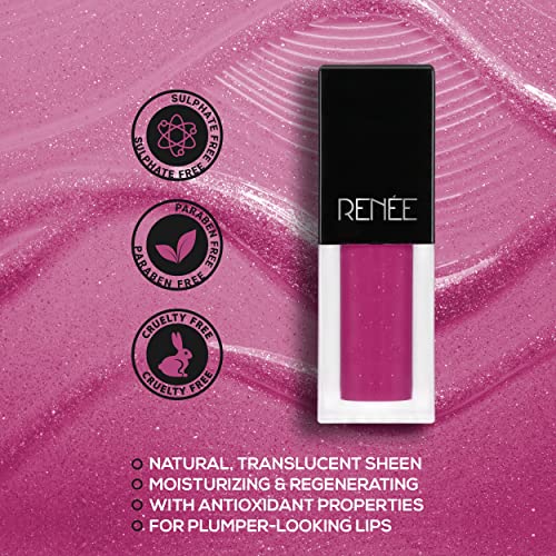Image of RENEE See Me Shine Lip Gloss - Play That Plum 2.5ml, Glossy, Non Sticky & Non Drying Formula, Long Lasting Moisturizing Effect, Compact and Easy to Carry