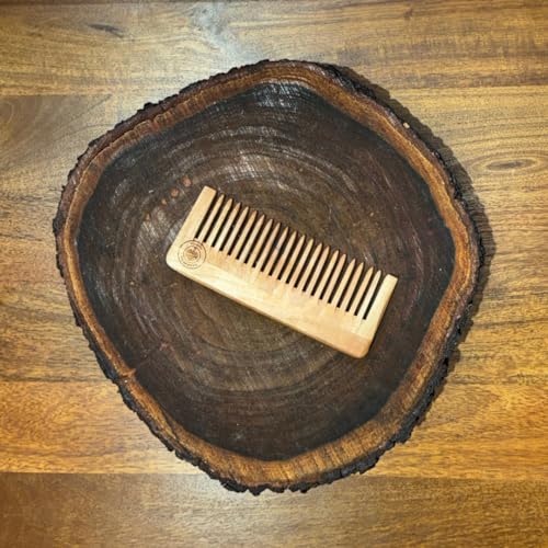 Image of Organic Medium Wide Tooth Neem Wood Comb for Stimulating Hair Growth, Help in Dandruff Removal | For Men & Women | For Anti Dandruff, Frizz Control & Healthy Scalp (Pack of 1)
