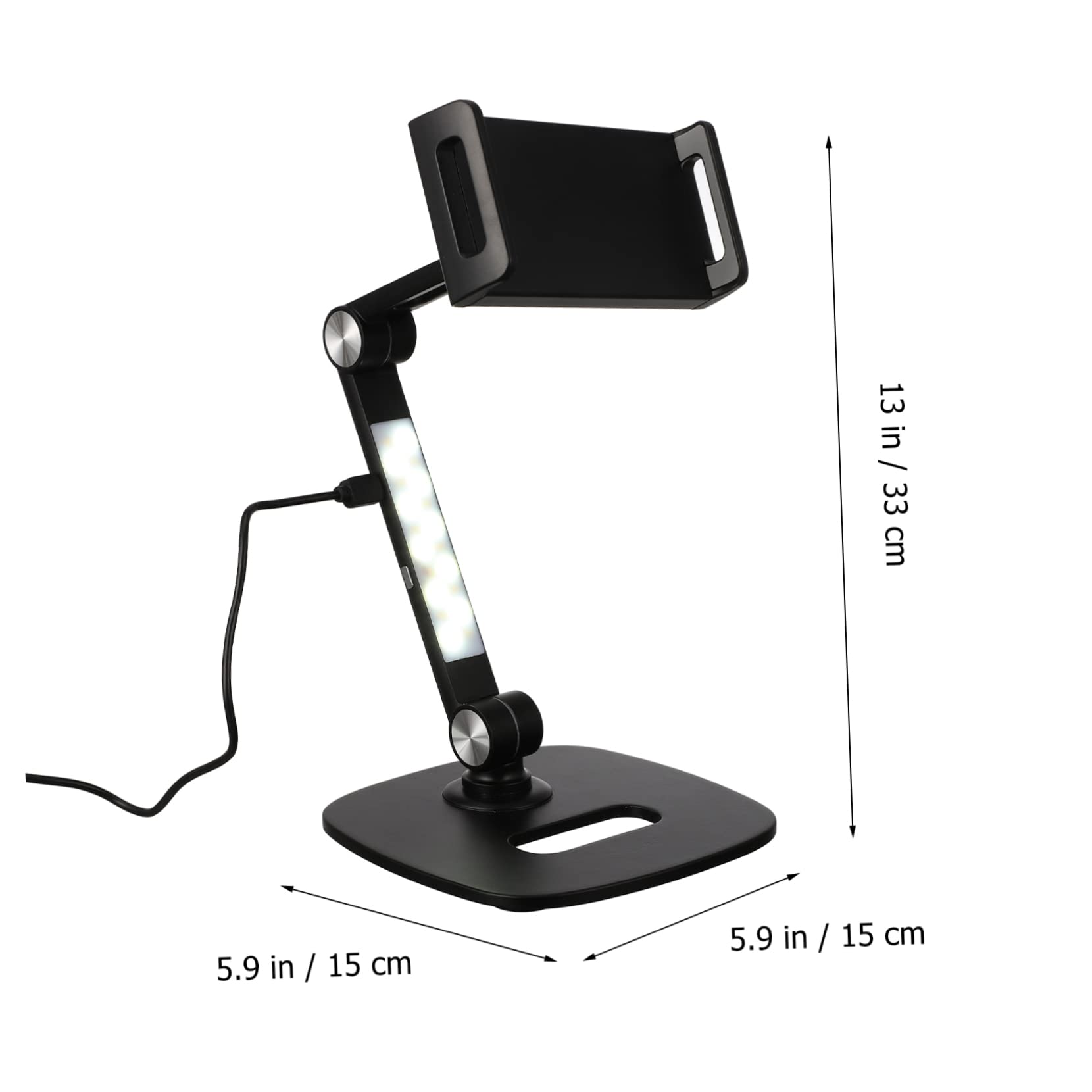 SHINEOFI Supporto Tablet e Smartphone Nero in Alluminio Pieghevole