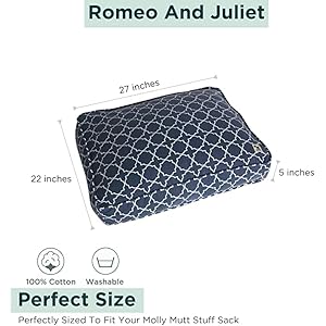 Molly-Mutt-Medium-to-Large-Dog-Bed-Cover-Romeo-Juliet-Print-Measures-27X36X5-100-Cotton-Durable-Breathable-Sustainable-Machine-Washable-Dog-Bed-Cover-Dd35Ab - Cucciolini Doodles   Molly-Mutt-Medium-to-Large-Dog-Bed-Cover-Romeo-Juliet-Print-Measures-27X36X5-100-Cotton-Durable-Breathable-Sustainable-Machine-Washable-Dog-Bed-Cover-Dd35Ab