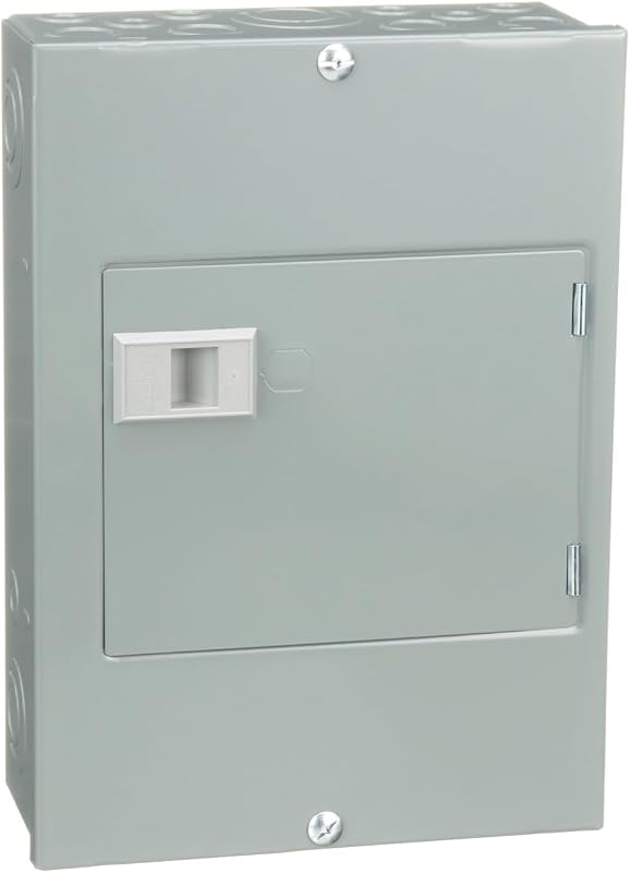 Square D - QO612L100DS QO 100-Amp 6-Space 12-Circuit Indoor Main Lugs Load Center with Surface Mount Cover, Gray