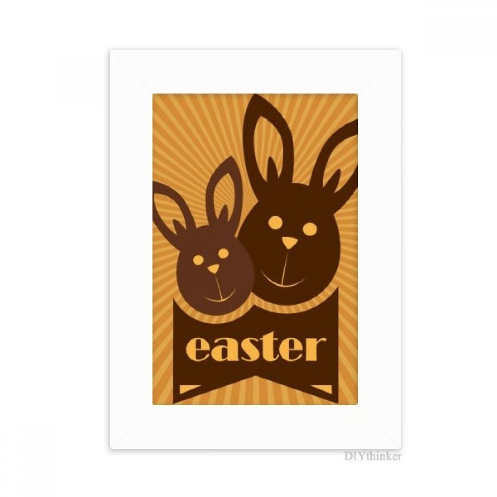 Cadre photo lapin de Pâques 10.2x15.2cm en bois blanc de style religieux chrétien