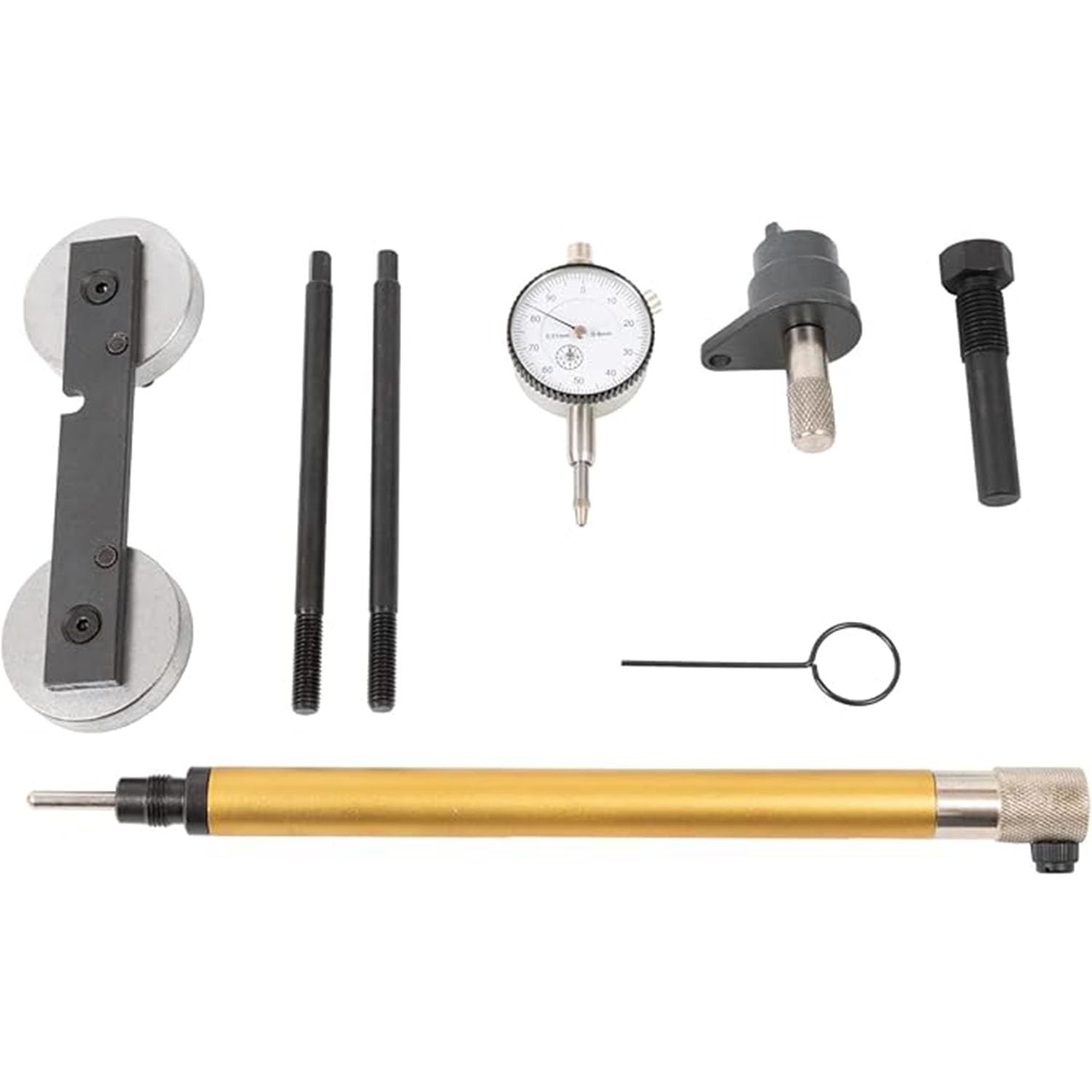 Motor Steuerkette Werkzeug Motor Einstellwerkzeug Satz, kompatibel mit VAG Audi VW SEAT 1.2 1.4 1.6 TSI FSI,Steuerkette Wechsel,Messuhrhalter und Messuhr,T10171A T10170