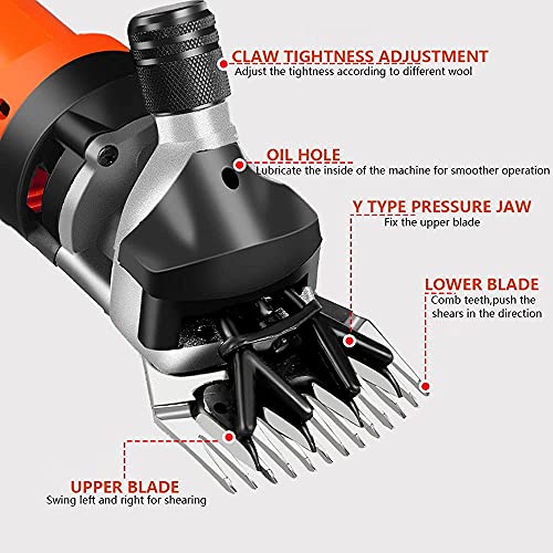 Zapion 850W Electric Horse Clipper Sheep Shears 6 Speeds Adjustable Wool Shearing Livestock Hair Fur Shear #TOP6