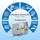 Double Dragon Compatible TZe-231 Label Tape 12mm (0.47") Black on White, for Brother P-Touch PT-H110, PT-E110, PT-1000, PT-P300BT, H105, H101C, H200, GL-H105, PT-1080, Laminated Tape Cassette, 5-Pack - Image 5