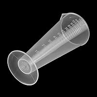 Vista 2 de YXQ Taza de medición graduada de plástico de 3.4 fl oz, capacidad de vaso de precipitados forma de cono base redonda laboratorios cocina