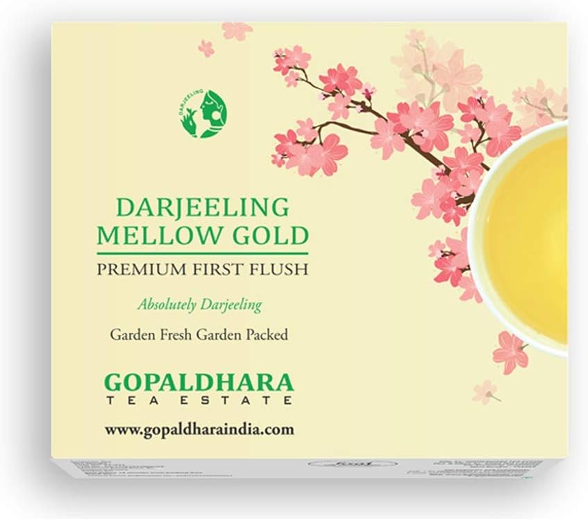 - Gopaldhara Darjeeling Premium First Flush Spring Mellow Gold Tea 200 gram Paper Box - Special FTGFOP1 Darjeeling Tea Highest Elevation (7000Ft)