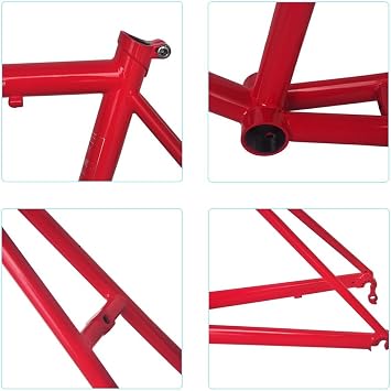 451 BMX Road Bike Frameset 42cm 44cm Cr-Mo Steel Bike Frame C Brake Quick Release Frame 100/130mm BSA BB68mm(Red,42cm)