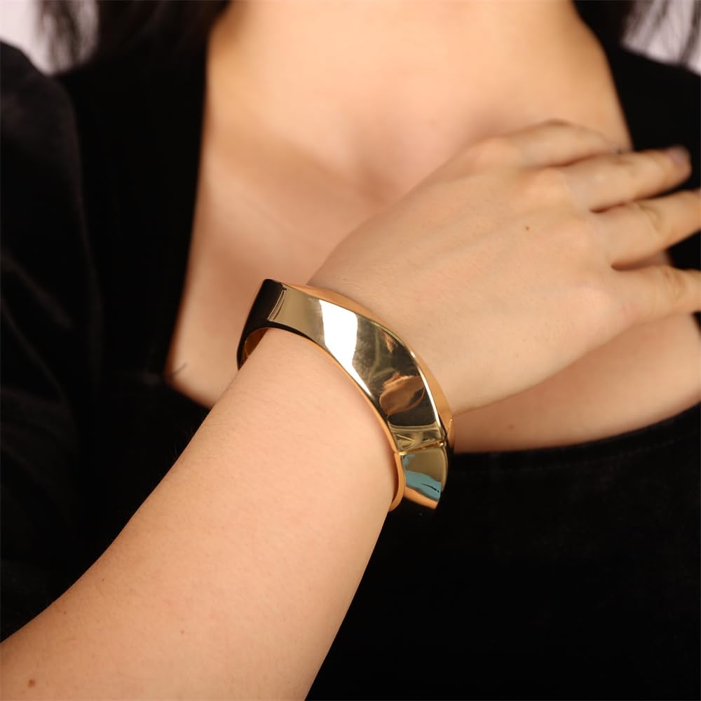 Sither Cuff Bangle Bracelet For Women Chunky Open Bracelet Fashion 14k Bracelet for Halloween Christmas Gift - Image 2