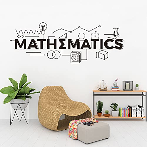 17X44 Inch Children Room Mathematics Sign Wall Stickers Math Education Vinyl Decals School Classroom Decoration Motivational Poster Wall Murals Hq951 (Black) #TOP5