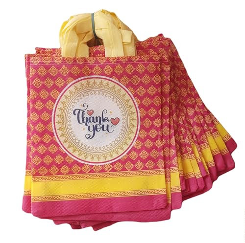 Image of Return Gift Bag (Thank You Bags) / Birthday Party Return Bag /Wedding Gift Bag (Thamboolam Bags) - Medium Size (9x11) for Birthday, Wedding, Anniversary - Pack of 20, Pink