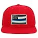 Armycrew Youth Kid Size Thin Blue Line American Flag Patch Flat Bill Snapback Baseball Cap - Red