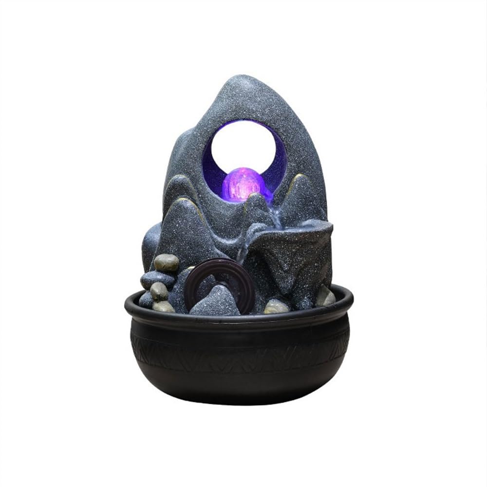 Desktop fountain Fortune Circulation Running Water Ornaments Desktop Small Fountain Upscale Features to Improve Feng Shui Desk waterfall decor