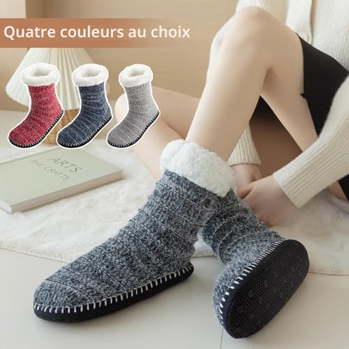 Vihir Chaussettes Chaussons Femme Chaussette Antidérapante Femme 38-42 EU – vue 6