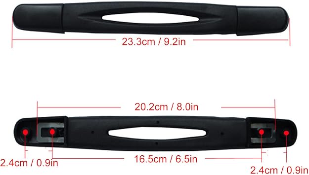 Universal Luggage Handle, Durable Plastic Replacement Carry Handle with Elastic Strap for Suitcases Boxes and Luggage Repair 23.3cm 9.2in Length