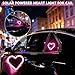 2Pcs Solar Powered Heart Light for Car, LED Wireless Ambient Lamp with 6 Modes & Vibration Sensor Can Automatically Power The Light On, Romantic Ambient Gift for Couples (Pink)