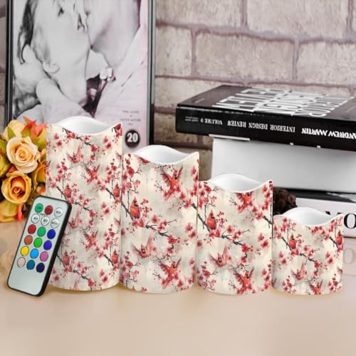 Image of Cardinal Flameless Battery Operated Candles Set of 4 | Flameless Candles with Remote Flickering LED Candles with Timer for Living Room Decorations