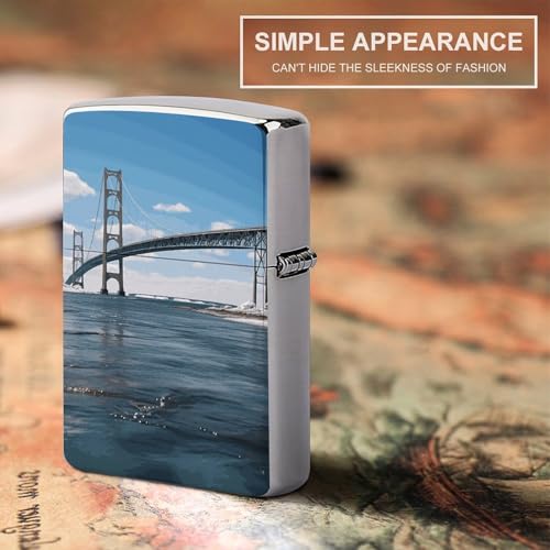 Funda metálica para encendedor Mackinac Suspension Bridge miniatura 6
