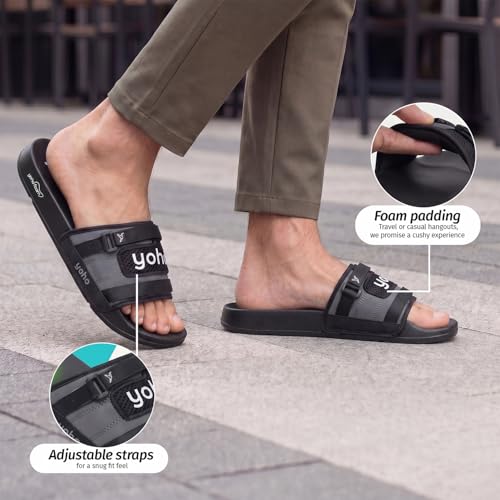 Image of YOHO Drystep Sliders for Men | Waterproof Monsoon Footwear & Rainy Sandals | Skin Friendly Adjustable Strap