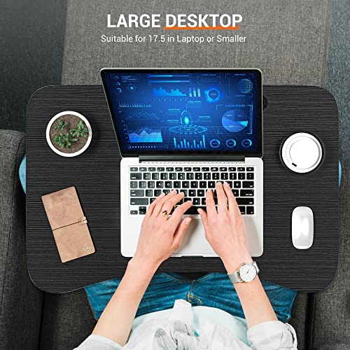 Decosis Laptop Bed Desk, Lap Bed Table With Storage Drawer & Cup Holder & Tablet Stand, Foldable Breakfast Tray Portable Lap Standing Desk For Reading Writing, Suitable For Bed, Sofa & Floor Black #TOP5