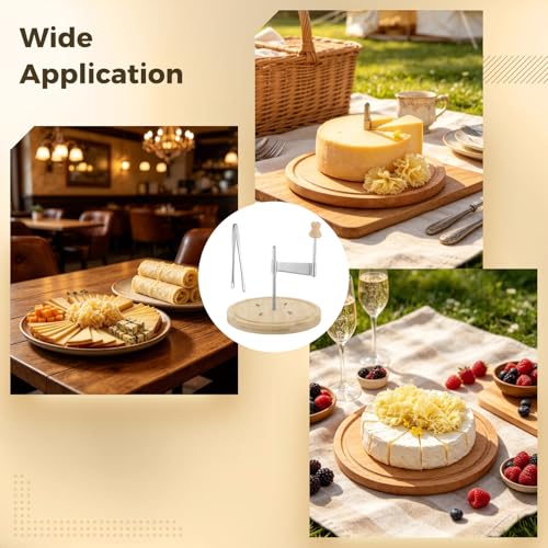 Set rallador manual de queso Tête de Moine con base de madera miniatura 4