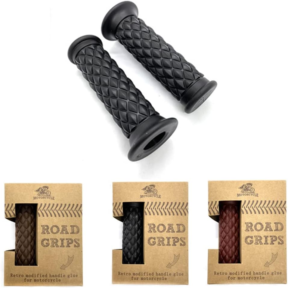 1 Pair 22mm 7/8 Motorcycle Handlebar Grips Covers Universal Motorbike Rubber Hand Grips for Most Motorcycles Bikes