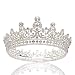 SWEETV Rhinestone Wedding Queen Crown for Women - Crystal Pageant Tiara Headband, Princess Crown Hair Accessories for Bride, Bridal Party Birthday Headpieces, Silver