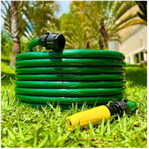 Mangueira de Jardim Reforçada com Esguicho e Conectores Anti-Dobr...