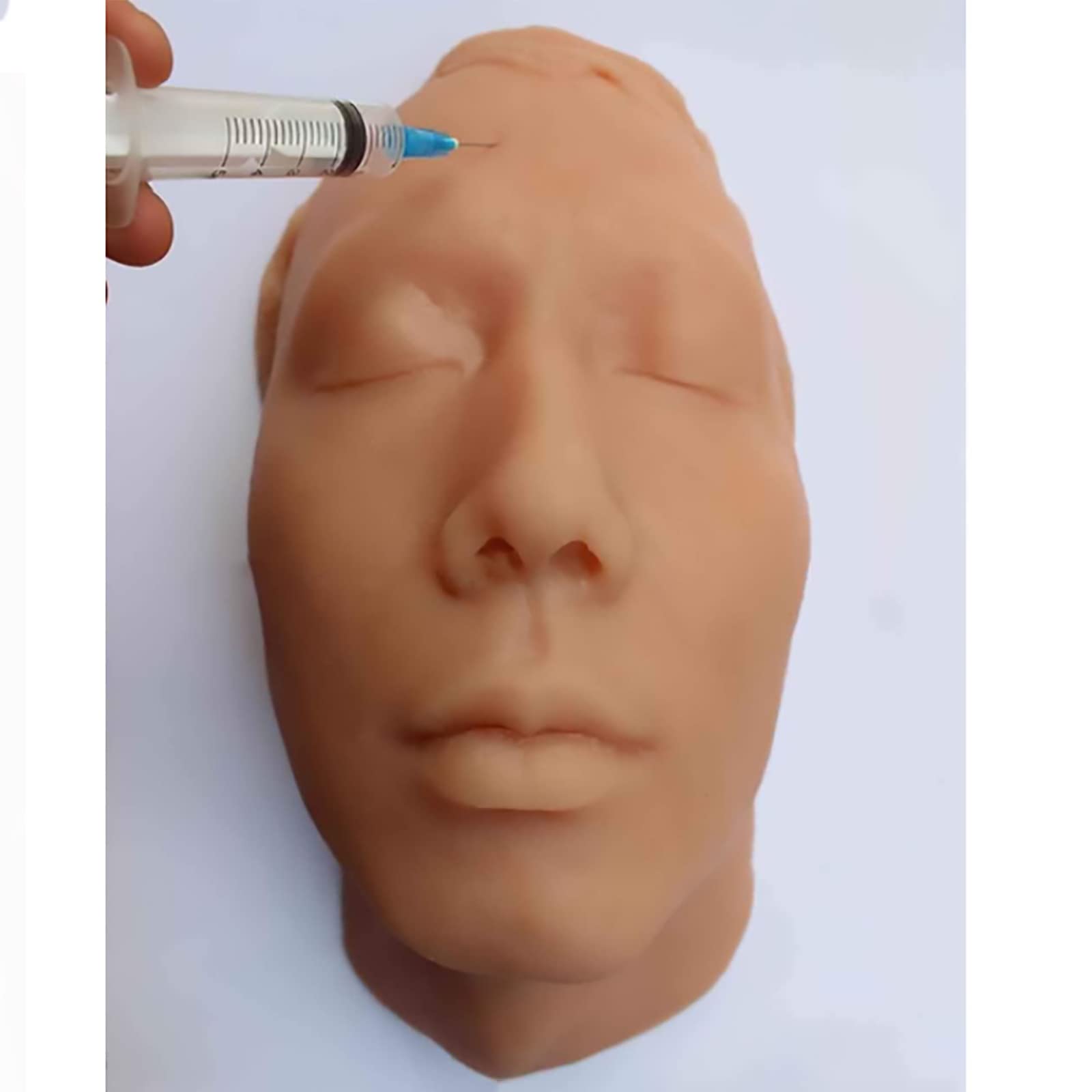 Manichino in silicone per addestramento all'iniezione, con stampo per la testa per l'iniezione di ossa Modello facciale per sutura della pelle Accessori per l'insegnamento del modello in silicone