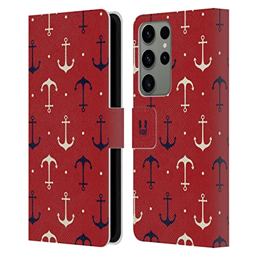 Étui cuir Samsung S23 Ultra motif ancres marines pour vos voyages