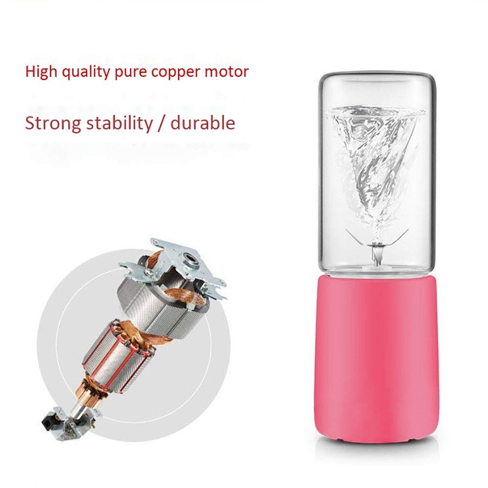 Licuadora Portátil, Mini Batidora de Vaso con 4 Cuchillas, 400ML Juicer Smoothie Maker USB Recargable Batidoras de Vaso Individuales para Fruta, Verdura, Smoothies, Milkshake