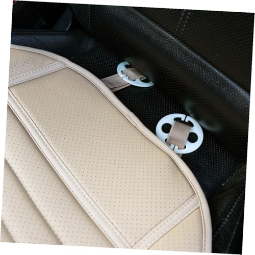 Housse de siège auto protection confortable en PU beige imperméable avec poche