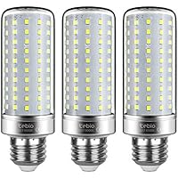 tebio LED Plata Maíz Bombillas 25W E27 6000K Blanco Frío LED Candelabros bombillas, 200W Bombilla Incandescente Equivalente, 2500LM, LED vela Bombillas No regulables, 3 Packs