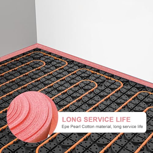 Chingcoo Randdämmstreifen - 50mm x 5mm x 10m, Selbstklebend, für Ausgleichsmasse, Fußbodenheizung, Estrich Abdichtung