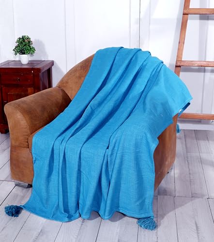 RD TREND® 100% Cotton Throw Blanket for Sofa Decorative Soft Cozy...